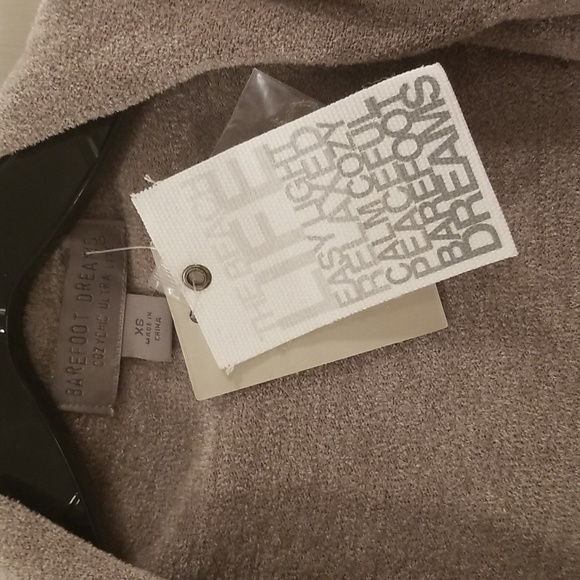 💕BAREFOOT DREAMS💕 CozyChic Lite Seashore Hooded Cardigan ~ Pewter Grey XS NWT - Picture 9 of 12